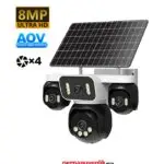 Hieasy 4 Lens 4G 8MP Güneş Panelli Kablosuz Güvenlik Kamerası