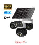 Hieasy 4 Lens 4G 8MP Güneş Panelli Kablosuz Güvenlik Kamerası
