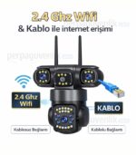 Çift Lens WiFi PTZ 6MP Akıllı Kablosuz Güvenlik Kamerası – V380 Pro - Görsel 3