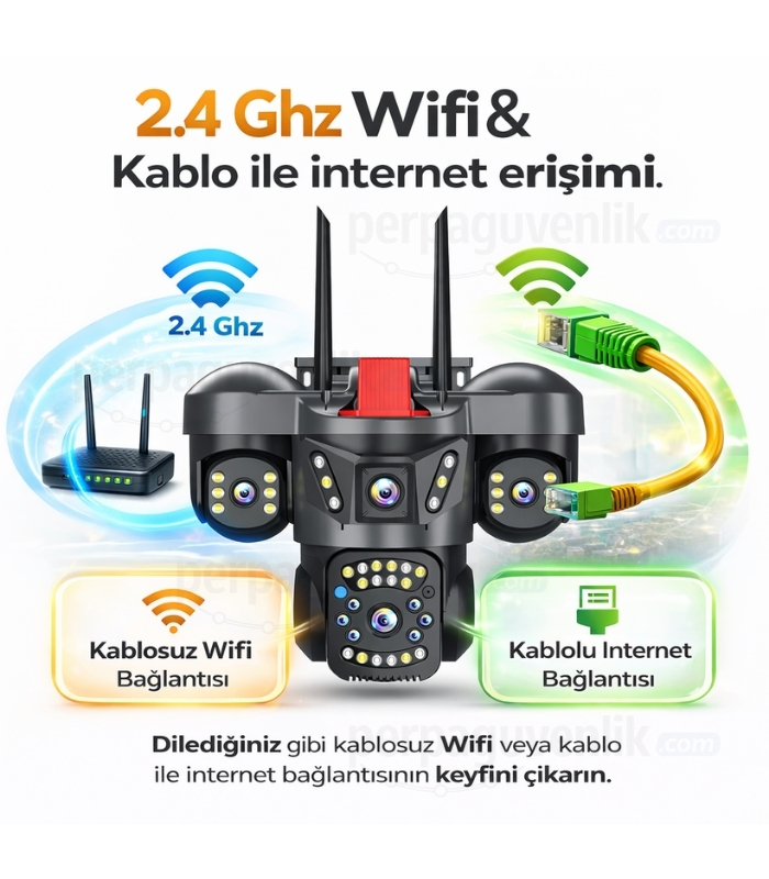 3 Lensli 6MP Full HD WiFi Güvenlik Kamerası Hareket Takibi, Çift Yönlü Ses, Siren Alarm, IP67, 128GB Destek, V380 Pro img10 perpaguvenlik.com