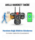 3 Lensli 6MP Full HD WiFi Güvenlik Kamerası | Hareket Takibi, Çift Yönlü Ses, Siren Alarm, IP67, 128GB Destek, V380 Pro - Görsel 5