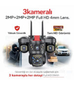3 Lensli 6MP Full HD WiFi Güvenlik Kamerası | Hareket Takibi, Çift Yönlü Ses, Siren Alarm, IP67, 128GB Destek, V380 Pro - Görsel 7
