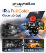 3 Kameralı 4G Güneş Enerjili Güvenlik Kamerası | Full HD, IP67, Çift Yönlü Ses, VeeSky - Görsel 8