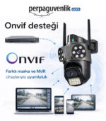 WiFi 3 Kameralı 6MP Full HD PTZ Güvenlik Kamerası | Hareket Takibi, Bildirim, Renkli Gece Görüşü, İCSee - Görsel 10