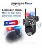 WiFi 3 Kameralı 6MP Full HD PTZ Güvenlik Kamerası | Hareket Takibi, Bildirim, Renkli Gece Görüşü, İCSee - Görsel 5