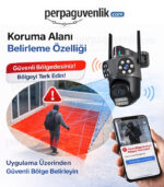 WiFi 3 Kameralı 6MP Full HD PTZ Güvenlik Kamerası | Hareket Takibi, Bildirim, Renkli Gece Görüşü, İCSee - Görsel 7